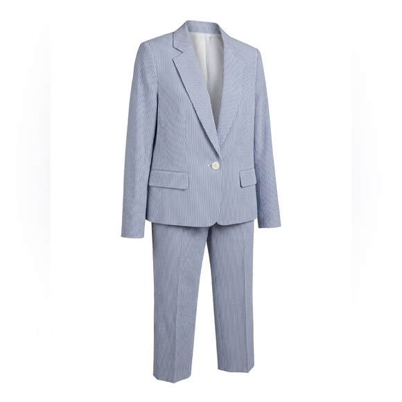 Albert Nipon Jackets & Blazers - Albert Nipon Pale Blue Pinstripe Blazer with Matching Trousers